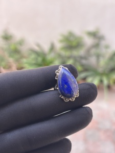 Handmade Designer Women's 925 Sterling Silver High Quality <b>Fine</b> <b>Ring</b> Statement Piece Lapis Lazuli Natural Gemstone Bezel Setting - Product Image 4
