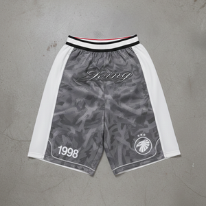 Shorts de basketball camouflage pour hommes, logo Aigle 1998, séchage rapide, taille élastique, style sportif, impression par sublimation - Product Image 1