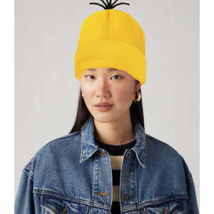 Gorro de calavera de punto de Jacquard amarillo de alta calidad, gorro de disfraz de Halloween con logotipo de diseñador, estampado de personajes, sombreros de tamaño libre - Product Image 2