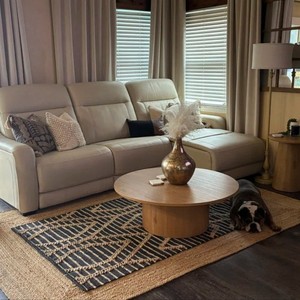 Tapis de salon en coton ou en jute de qualité supérieure, design géométrique, tissé à la main en laine - Product Image 5