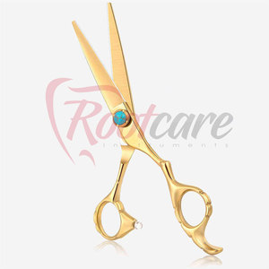 Tijeras de Barbero Profesionales Doradas, Hechas a Mano, de Acero Inoxidable, con Cuchilla Afilada, para Uso en Salón, para Diestros - Product Image 3