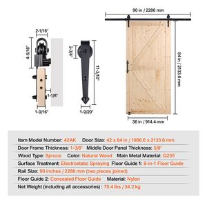 Kit Ferramenta per Porta Scorrevole 8 in 1 per Porte in Legno 42x84, Scorrevole e Silenzioso per Soggiorno - Product Image 5
