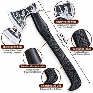 Hacha Tomahawk de Alta Calidad para Supervivencia al Aire Libre y Camping con Mango de Madera para Caza - Venta al por Mayor de Fábrica - Product Image 1