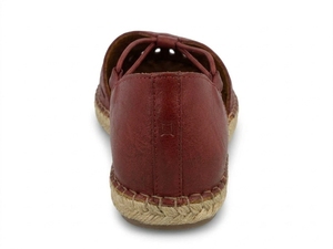 Sandalias Planas de Cuero Genuino Color Borgoña, Punta Abierta, Cierre de Correa, Transpirables, Estilo Espadrille para Verano - Product Image 4