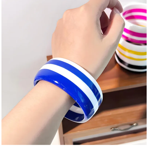 Nuevos Diseños de Pulseras Geométricas de Resina Acrílica, Pulseras Modernas Unisex con Patrones Rojos/Amarillos/Negros, Estilo para Fiestas, Mujer, ANEES - Product Image 6