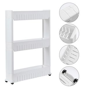 Carrello portaoggetti in plastica a 3 strati bianco YF con cassetti pratici - Product Image 4