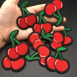 Cute <b>Cherry</b> Iron-On Patches Mini Embroidered Fruit Appliques Each for DIY Clothes T-Shirts & Dresses - Product Image 1