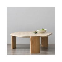 Table console de luxe en marbre naturel travertin