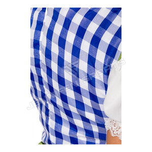 Women Floral Print Dirndl Dress 3 Piece Bavarian Oktoberfest Costume <b>White</b> <b>Lace</b>-Up Beige Apron Trachten Outfit - Product Image 6