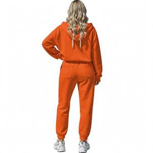 Conjunto de Sudadera y Pantalones Deportivos de Invierno con Logotipo Personalizado, Tallas Grandes, con Media Cremallera, Forro Polar, Cómodo Conjunto de 2 Piezas - Product Image 2