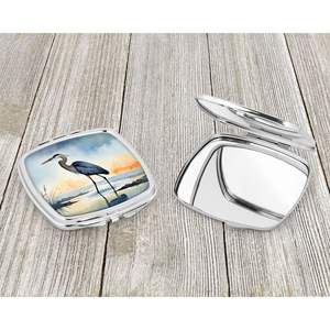 Blue Heron Compact Travel Makeup <b>Mirror</b> Barely Lit <b>Sky</b> Design Portable Folding Handheld for Women and Girls Gift - Product Image 3