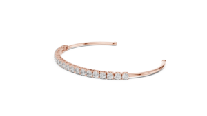 Rose Gold Plated <b>Charm</b> <b>Bracelet</b> with Brilliant Cut Diamonds Channel Set Classic Women's Jewelry Everyday Wear 18k Gold <b>Silver</b> - Product Image 2