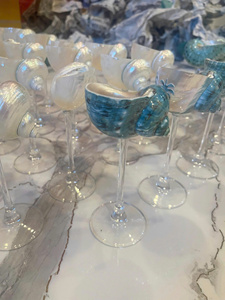 Copa de Vino de Cristal con Conchas Marinas, Artesanía Vietnamita, para Decoración de Mesa, Uso en Bares, Hogar, Cenas y Eventos - Product Image 5