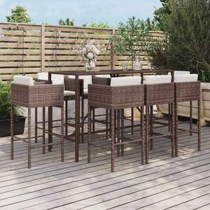 Ensemble de bar de jardin marron et blanc crème - Product Image 1