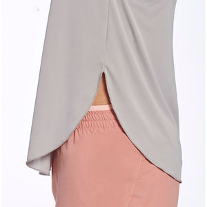 Débardeur de sport pour femme en coton tricoté 100 % respirant et à séchage rapide, avec logo personnalisé sur le devant, col rond, décontracté, pour fitness et course à pied, offre OEM - Product Image 6