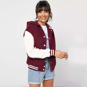 Veste bomber légère et respirante en nylon pour femme, style universitaire, type Letterman - Product Image 1