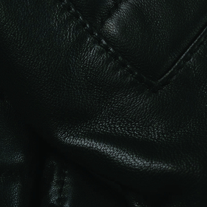 Veste en cuir PU pour homme, col montant, fermeture éclair, coupe ajustée, style moto, pour l'automne, manches classiques, couleur unie - Product Image 6