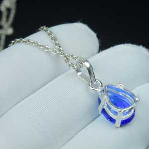 Pendentif en tanzanite bleue véritable, collier en cristal de luxe, cadeau pour femme, petite amie, bijoux - Product Image 3