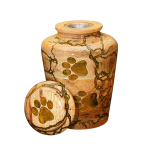 Urne funéraire artisanale de haute qualité en bois de manguier massif pour cendres humaines adultes, urnes commémoratives traditionnelles sculptées à la main - Product Image 4