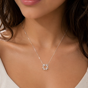 Collar con Colgante Geométrico de Plata de Ley 925 con Circonita Cúbica de Corte Baguette, Alto Pulido, Joyería para Mujer, Regalo para Fiestas - Product Image 2