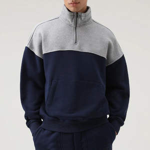 เสื้อสเวตเชิ้ตผู้ชายคุณภาพพรีเมียม แบบซิปครึ่งตัว คอสูง สไตล์ลำลอง สตรีทแวร์ เหมาะสำหรับการเดินทาง ใช้ได้ทุกวัน ทันสมัย ทนทาน - Product Image 1