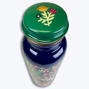 Navy Blue <b>Copper</b> Water <b>Bottle</b> with Premium Printed Finish Reusable <b>Drinking</b> Flask for Home Office Yoga Travel and Everyday - Product Image 4