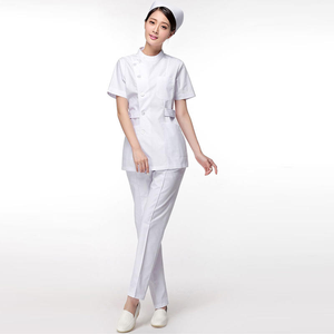 Tenues d'infirmières médicales en sergé, respirantes, extensibles, de qualité supérieure, couleur unie, ensembles d'uniformes d'hôpital – Approvisionnement direct usine - Product Image 2