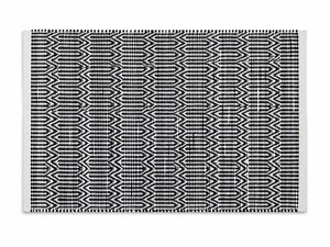Tapis de porte géométrique moderne rectangulaire noir et blanc, tissage plat, pour la maison et la cuisine - Product Image 6