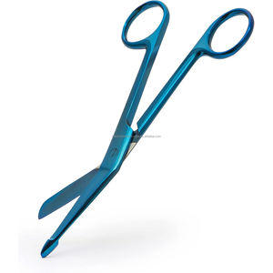 Tijeras para Vendajes Lister Azules de Acero Inoxidable, Manuales, Certificadas CE ISO, OEM ODM, Venta al por Mayor, Set de Instrumentos Quirúrgicos para Trauma - Product Image 1