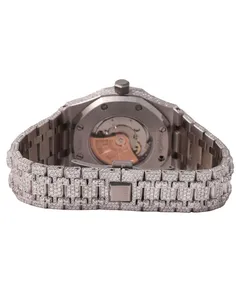 Reloj de Lujo con Movimiento Mecánico Antiguo Personalizado, Chapado en Oro Blanco, Esfera Romana para Hombre, Diamantes Moissanite VVS, Estilo Hip Hop - Product Image 4