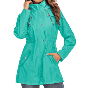 Chaqueta Impermeable con Capucha para Hombre, Diseño Color Block, Corte Regular, Poliéster, Estilo Casual para Otoño, Uso en Exteriores, con Cierre de Cremallera - Product Image 4