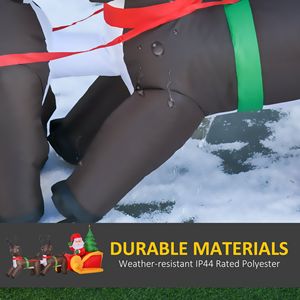 Decorazioni natalizie gonfiabili da esterno con Babbo Natale e renne illuminate a LED da 2,1 m per il giardino, ideali per le festività di Natale. - Product Image 5