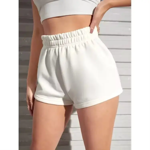 Shorts pour femmes, été, haute qualité, plage, coton uni, tissu éponge, doux, pour la baignade, shorts de détente pour femmes - Product Image 1
