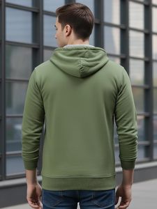 เสื้อฮู้ดดี้ผู้ชายเนื้อผ้านุ่ม สลิมฟิต ซิปยาว บุขนด้านใน ใส่ได้ทุกวัน สไตล์ลำลอง แฟชั่นทันสมัย - Product Image 3