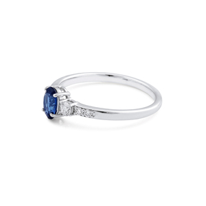 Bague Ivaan Jewels en argent sterling 925 avec saphir bleu et zircon cubique, pierre précieuse ovale, bijoux tendance pour fiançailles et mariage - Product Image 2