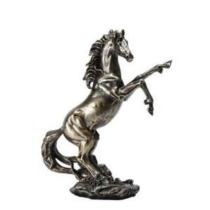 Statue de cheval moderne en aluminium coulé, sculpture décorative métallique d'un cheval au galop, pour les intérieurs élégants. - Product Image 4