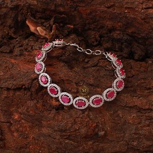 Freya Ruby Rhodium Plated Tennis Bracelet-Designer Fashion Gift - Product Image 3