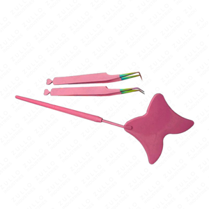 Pink Powder Coated Eyelash Extension Tweezers Stainless Steel Butterfly Mirror Design Precision Lash <b>Tool</b> Custom Logo - Product Image 5