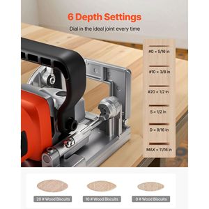 Kit d'outils pour jointeuse à biscuits 5.9A, moteur 760W 11 600 tr/min, lame à pointe carbure avec encoche de positionnement à 45 degrés pour jointeuses à doigts - Product Image 3