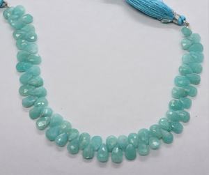 AAA Natural Amazonite Faceted Pear Beads 6x8-7x9MM Amazonite Gemstone Beads 6 Inch Strand Faceted Amazonite Pear Shape Beads - Product Image 5