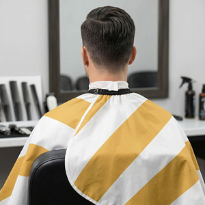Capa de Barbero Profesional Impermeable para Corte de Cabello con Diseño Impreso, Bata de Salón Grande |   Gorra de salón personalizada sublimada y bordada - Product Image 5