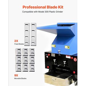 Kit Lame per Trituratore Industriale in Acciaio Legato, 9 Lame Rotanti e 2 Fisse ad Alta Durezza Compatibili con SKD-11 - Product Image 2