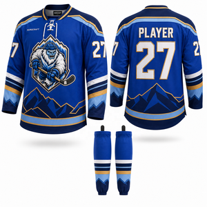 Camiseta de hockey sobre hielo personalizada para hombre, sublimada, de sarga, con malla texturizada, correa de hombro ajustable, correa frontal elástica en cuatro direcciones - Product Image 2