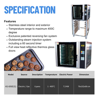 Nuevo Horno de Convección Eléctrico Profesional Programable Automático de Sobremesa de 220V con 6 Bandejas y Función de Vapor para Hacer Pan