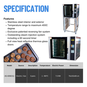 Horno eléctrico comercial de acero inoxidable con control digital tipo cámara para panadería, uso industrial, fabricación de pan, hecho en Taiwán. - Product Image 2