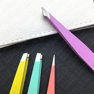 Custom Logo Stainless Steel Slant Tip Eyebrow Tweezers OEM Precision Grooming Beauty Dressing <b>Tool</b> Straight Tip Option - Product Image 3