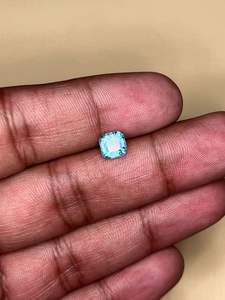 Esmeralda Zambiana Natural Azul Facetada, Gema Octogonal Cuadrada de 6x6x4mm, 1.10ct, con Ligera Luminosidad, para Fabricación de Joyería DIY - Product Image 2