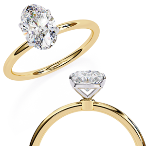 Anillo de Compromiso con Diamante Ovalado de 1 Quilate Cultivado en Laboratorio, Diseño Exclusivo, Oro de 14K, Certificado IGI, Diamante VS DEF para Aniversario o Boda - Product Image 3