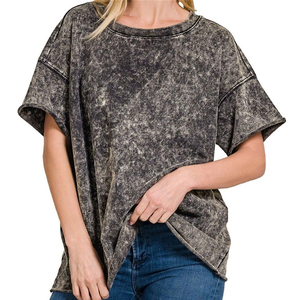 Camiseta Personalizada con Lavado Ácido Frontal, Unisex, Alta Calidad, 100% Algodón, Estilo Vintage, Diseño Casual, Corte Ajustado, Otoño/Invierno - Product Image 1