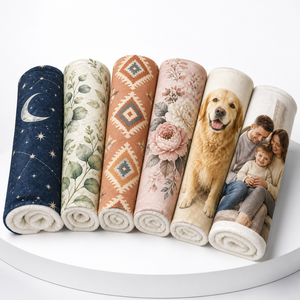 Custom Photo Fleece Blanket Personalized Name Logo Sublimation Printed Soft Flannel <b>Throw</b> for Home Gifts - Product Image 1